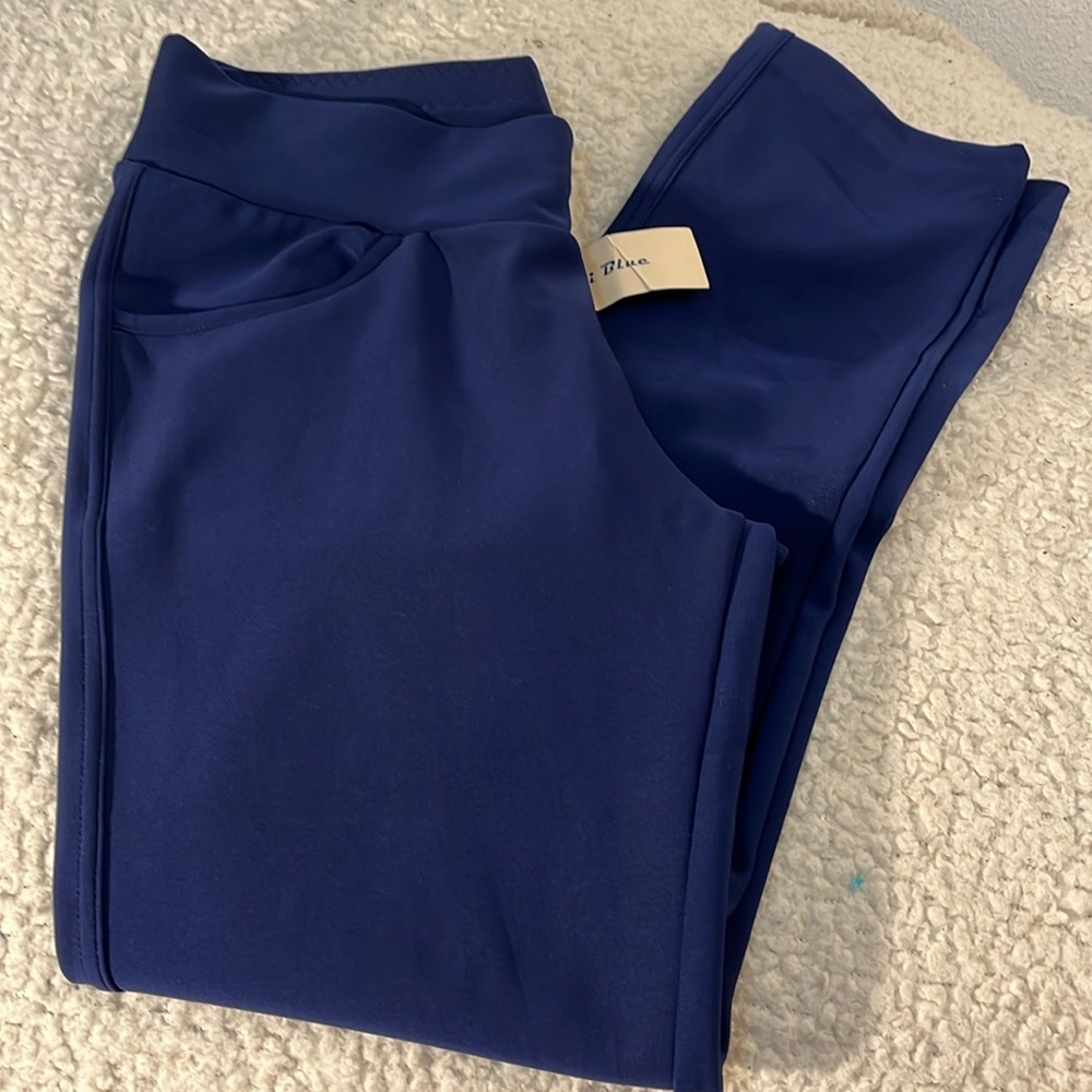 Cali Blue Pull On  Elastic waist Pockets Blue Pants